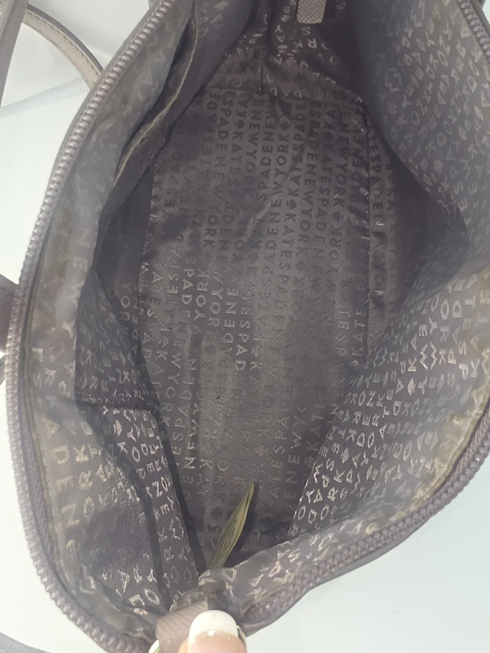 kate spade Taupe Shoulder Bag with Glitter Base and Gold Hardware